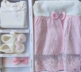 Комплект Baby Biss "Бант" розовый, девочка 0-3 месяцев
