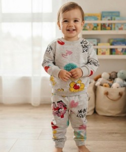 Пижама Slagco "What love" серая, девочка 1-2-3-4-5 лет