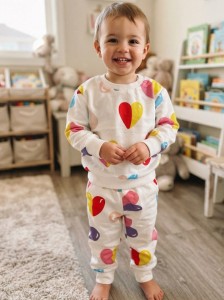 Пижама Slagco "Сердечки" молочная, девочка 6-7-8-9-10 лет