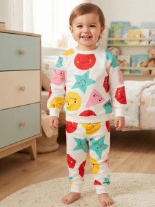 Пижама Slagco "Фигурки" молочная, девочка 1-2-3-4-5 лет