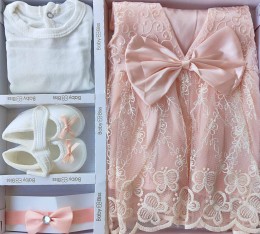Комплект Baby Biss "Метелики" персиковий, дівчинка 0-6 місяців