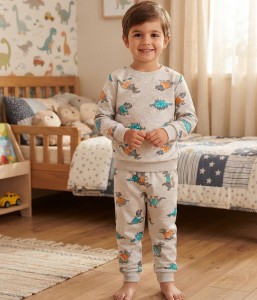 Пижама Moy Kids "Dino" серая, мальчик 8-9-10-11-12 лет