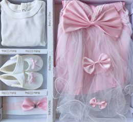 Комплект Baby Biss "Бантики" рожевий, дівчинка 3-6 місяців