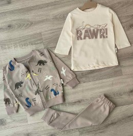 Костюм Feely Kids "Rawr!" коричневий, хлопчик 9-12-18-24 місяців