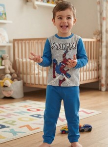 Пижама "Spider man" синяя, мальчик 1-2-3-4-5 лет