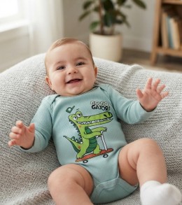 Боди Findik "Go Go Gator" зелёный, мальчик 3-6-9-12-18 месяцев