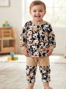 Костюм "Собачки" бежевый, мальчик 1-2-3 года