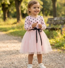Платье Miss Lily "горошек", розовый, 2-3-4-5 лет