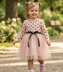 Платье Miss Lily "горошек",терракотовый , 2-3-4-5 лет