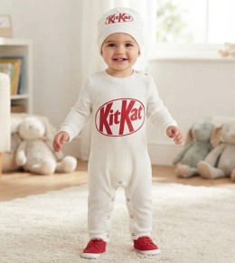 Чоловічок Mini love«KitKat» білий, хлопчик 3-6-9-12 місяців