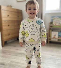Пижама  "Снупи" молочный , мальчик 2-3-4-5-7 лет