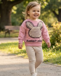 Костюм «Rabbit Head» малиновый, девочка 6-9-12-18 месяцев
