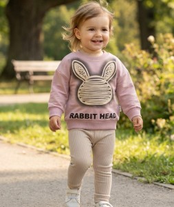 Костюм «Rabbit Head» фиолетовый, девочка 6-9-12-18 месяцев