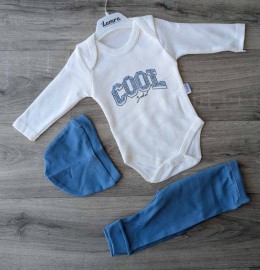 Комплект «Cool» синий, мальчик 0-3-6 месяцев