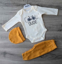 Комплект «Cool dude» желтый, мальчик 0-3-6 месяцев