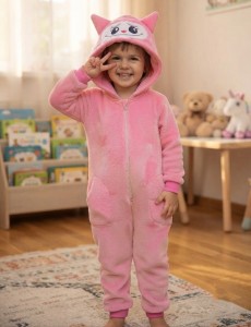 Кигуруми "Лабубу" розовый, девочка 3-5-7-9-10 лет