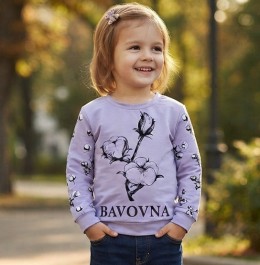 Реглан "Bavovna" сиреневый, девочка 6-7-8-9 лет