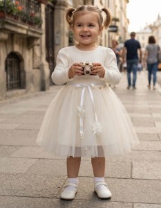 Платье Miss Lily "Поясок", молоко, 2-3-4-5 лет