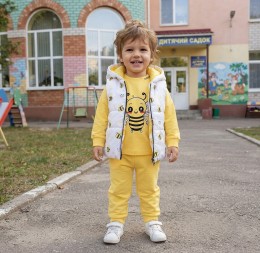 Костюм Minitix "Пчелки" белый, девочка 9-12-18-24 месяцев