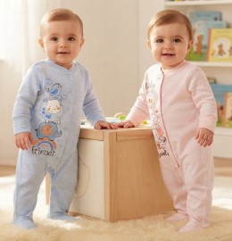 Человечек комбинезон "Little friends",разные цвета,микс, мальчик+девочка 0-3 месяцев